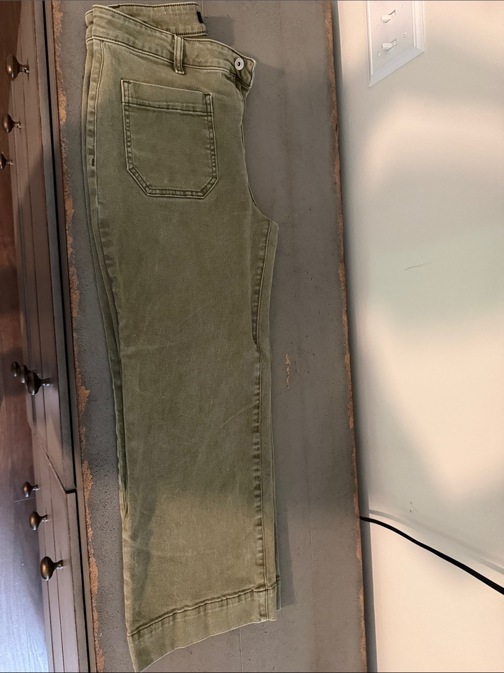 Sanctuary Olive Green Cropped Ankle Jeans